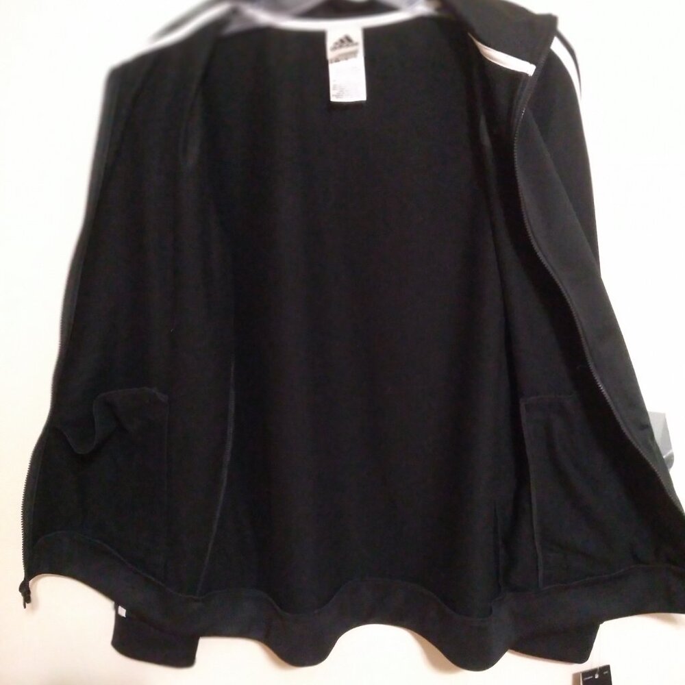 adidas boys Zip Front Iconic Jacket, Jet Black NWT - Picture 4 of 9
